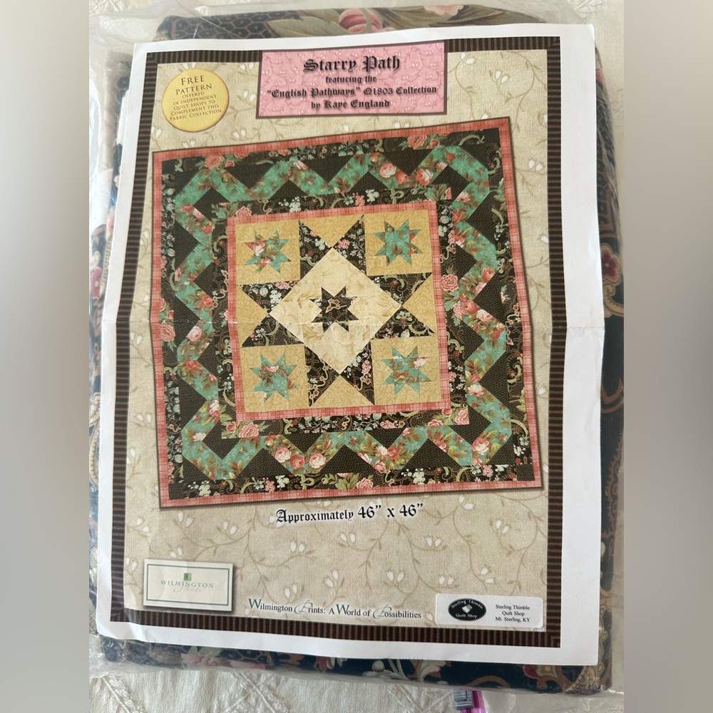 Starry Path Quilt Patttern/Fabric Kaye England English Pathways Complete